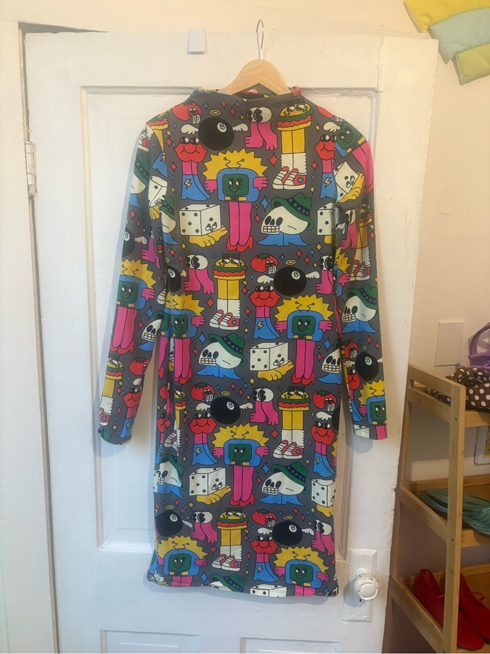 Nooworks Demi Burger Babie Multicolor Graphic Printed Bodycon Midi Small